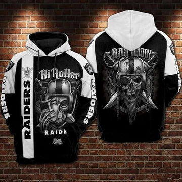 NFL Las Vegas Raiders Skull 3D Hoodie, NFL Hoodie Moonbestprint