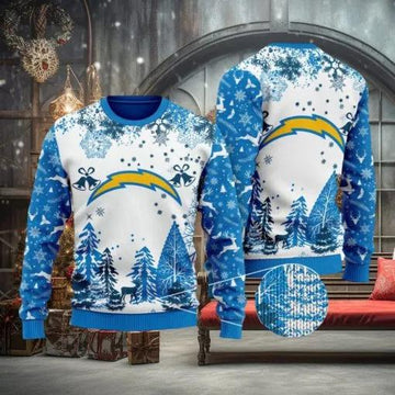 NFL Los Angeles Chargers Special Christmas Ugly Sweater Design, NFL Chritsmas Sweater Moonbestprint