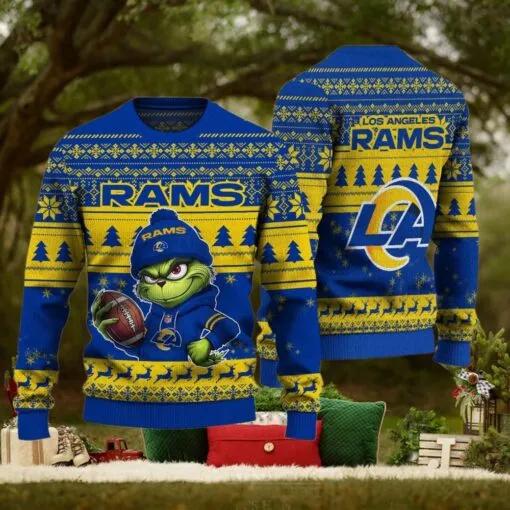 NFL Los Angeles Rams The Grinch Ugly Christmas Sweater, NFL Chritsmas Sweater Moonbestprint