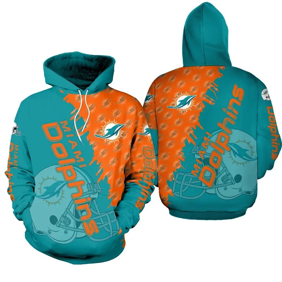 NFL Miami Dolphins 3D Hoodie, NFL Hoodie Moonbestprint