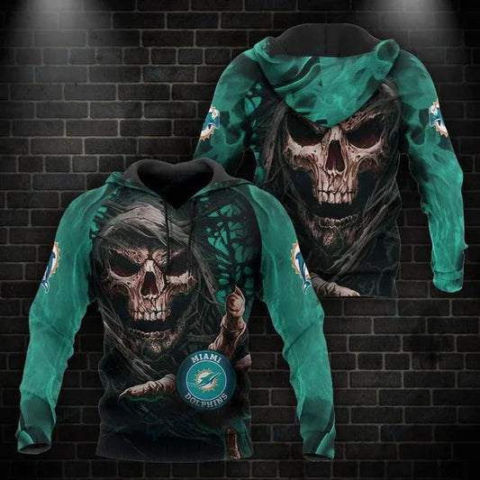 NFL Miami Dolphins Death 3D Hoodie, NFL Hoodie Moonbestprint