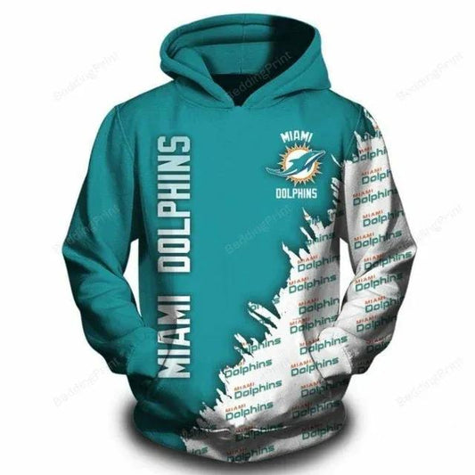 NFL Miami Dolphins Logo 3D Hoodie 2, NFL Hoodie Moonbestprint
