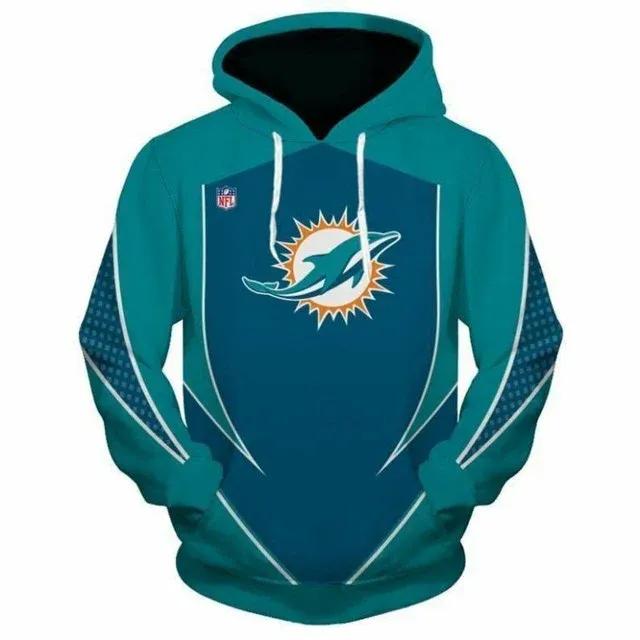 NFL Miami Dolphins Logo 3D Hoodie 3, NFL Hoodie Moonbestprint