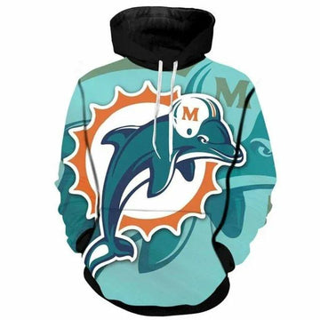 NFL Miami Dolphins Logo 3D Hoodie 4, NFL Hoodie Moonbestprint