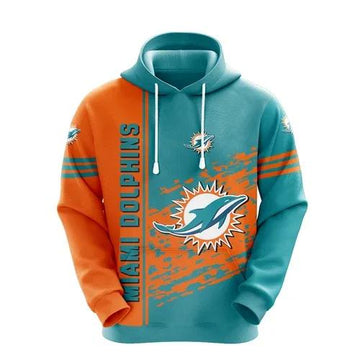 NFL Miami Dolphins Logo 3D Hoodie 7, NFL Hoodie Moonbestprint