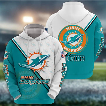 NFL Miami Dolphins Logo 3D Hoodie, NFL Hoodie Moonbestprint