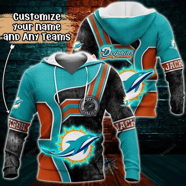 NFL Miami Dolphins Personalized 3D Hoodie 5, NFL Hoodie Moonbestprint