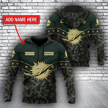NFL Miami Dolphins Personalized 3D Hoodie, NFL Hoodie Moonbestprint