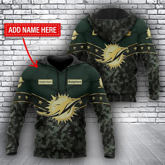 NFL Miami Dolphins Personalized 3D Hoodie, NFL Hoodie Moonbestprint