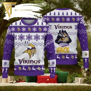NFL Minnesota Vikings Ugly Christmas Holiday Sweater, NFL Chritsmas Sweater Moonbestprint