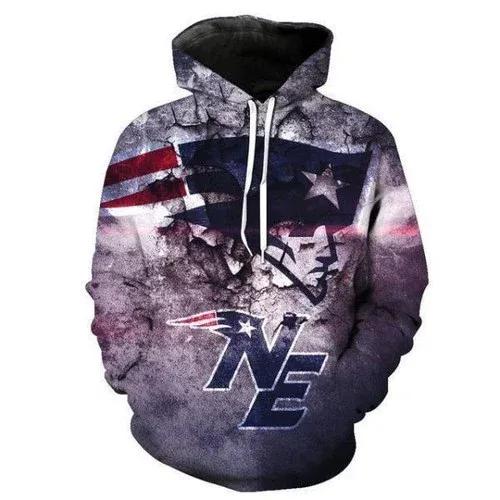 NFL New England Patriots Logo 3D Hoodie 5, NFL Hoodie Moonbestprint