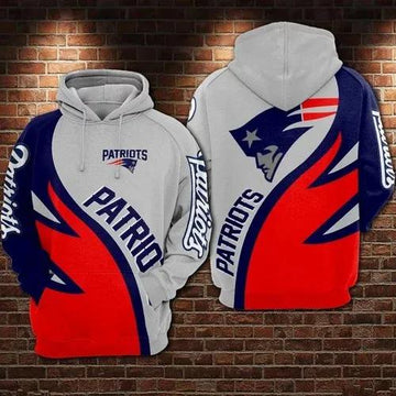NFL New England Patriots Logo 3D Hoodie 8, NFL Hoodie Moonbestprint