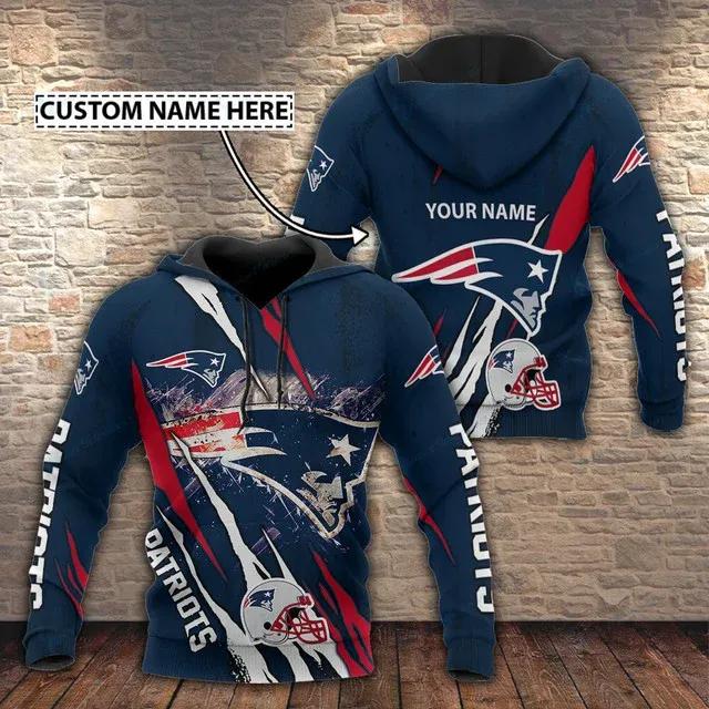 NFL New England Patriots Personalized 3D Hoodie 2, NFL Hoodie Moonbestprint