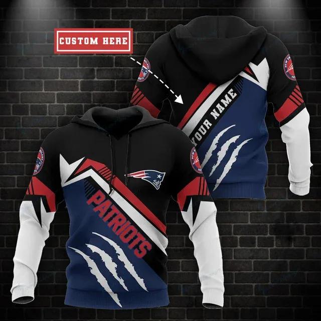 NFL New England Patriots Personalized 3D Hoodie, NFL Hoodie Moonbestprint