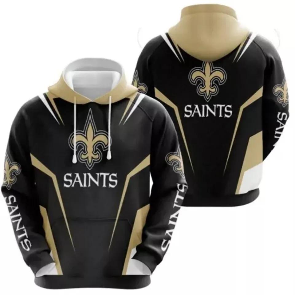 NFL New Orleans Saints Logo 3D Hoodie 15, NFL Hoodie Moonbestprint