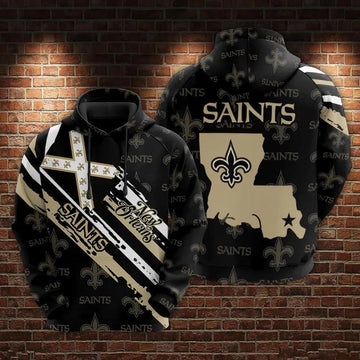 NFL New Orleans Saints Logo 3D Hoodie 5, NFL Hoodie Moonbestprint