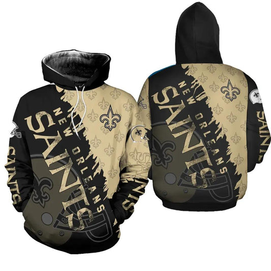 NFL New Orleans Saints Logo 3D Hoodie 8, NFL Hoodie Moonbestprint