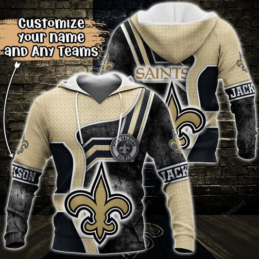 NFL New Orleans Saints Personalized 3D Hoodie 7, NFL Hoodie Moonbestprint