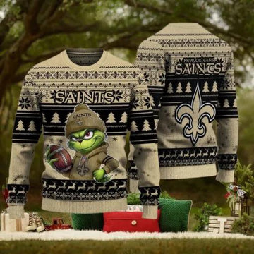 NFL New Orleans Saints The Grinch Ugly Christmas Sweater, NFL Chritsmas Sweater Moonbestprint
