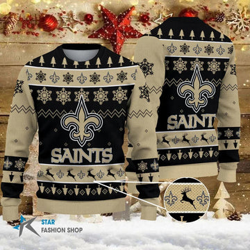 NFL New Orleans Saints Ugly Christmas Sweater, NFL Christmas Sweater Moonbestprint