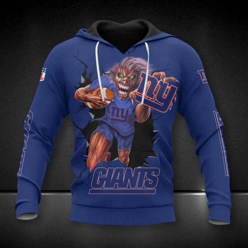 NFL New York Giants Eddie Iron Maiden All Over Print Hoodie, NFL Hoodie Moonbestprint