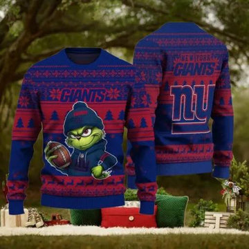 NFL New York Giants The Grinch Ugly Christmas Sweater, NFL Chritsmas Sweater Moonbestprint