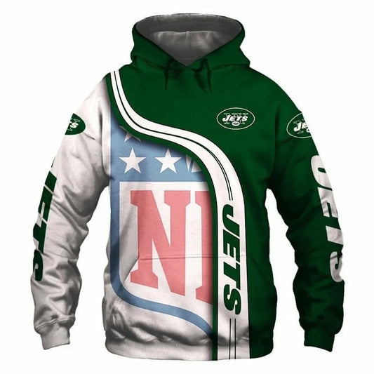 NFL New York Jets Logo 3D Hoodie 1, NFL Hoodie Moonbestprint