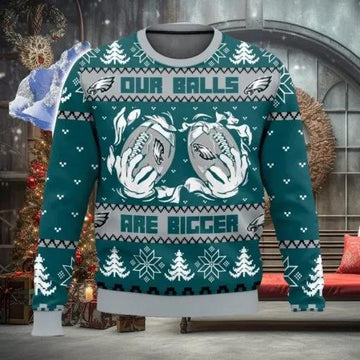 NFL Philadelphia Eagles Ball Ugly Christmas Sweater, NFL Chritsmas Sweater Moonbestprint