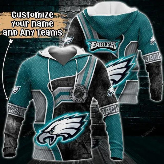NFL Philadelphia Eagles Personalized 3D Hoodie 6, NFL Hoodie Moonbestprint