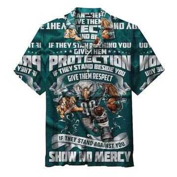Hiladelphia Eagles Warrior Spirit Tropical Show No Mercy 2025 Hawaiian Shirt - Moonbestprint