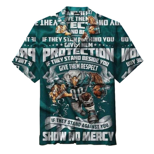 Hiladelphia Eagles Warrior Spirit Tropical Show No Mercy 2025 Hawaiian Shirt - Moonbestprint