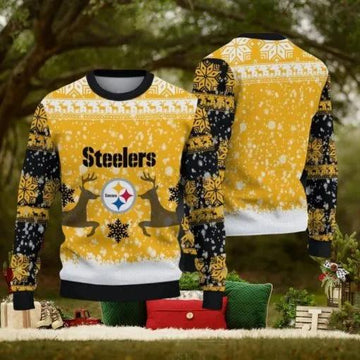 NFL Pittsburgh Steelers Christmas Reindeer Ugly Christmas Sweater, NFL Chritsmas Sweater Moonbestprint