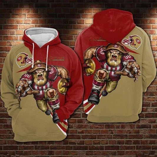 NFL San Francisco 49ers Logo 3D Hoodie 7, NFL Hoodie Moonbestprint