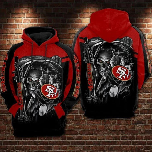 NFL San Francisco 49ers Skull 3D Hoodie, NFL Hoodie Moonbestprint