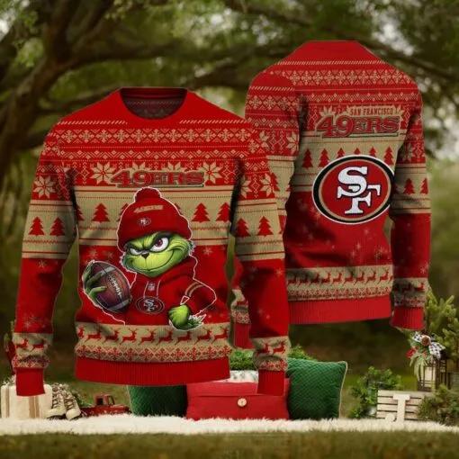 NFL San Francisco 49ers The Grinch Ugly Christmas Sweater, NFL Chritsmas Sweater Moonbestprint