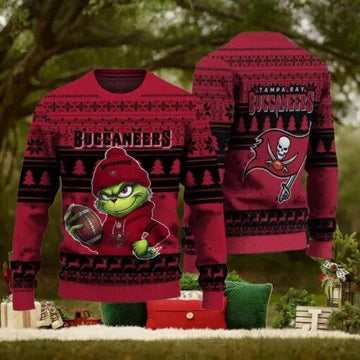 NFL Tampa Bay Buccaneers The Grinch Ugly Christmas Sweater, NFL Chritsmas Sweater Moonbestprint