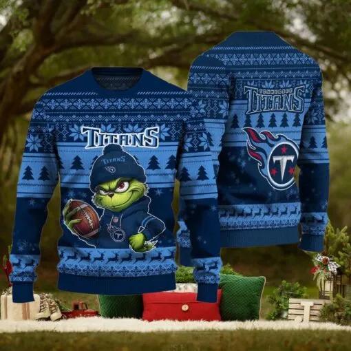 NFL Tennessee Titans The Grinch Ugly Christmas Sweater, NFL Chritsmas Sweater Moonbestprint
