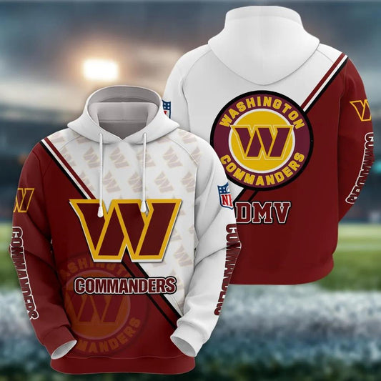 NFL Washington Commanders 3D Hoodie 4, NFL Hoodie Moonbestprint