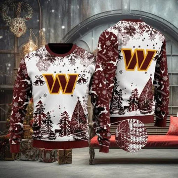 NFL Washington Commanders Special Christmas Ugly Sweater Design, NFL Chritsmas Sweater Moonbestprint