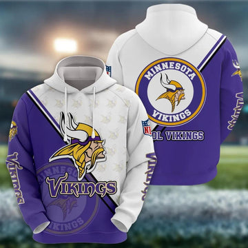 NFl Minnesota Vikings Logo 3D Hoodie 1, NFL Hoodie Moonbestprint
