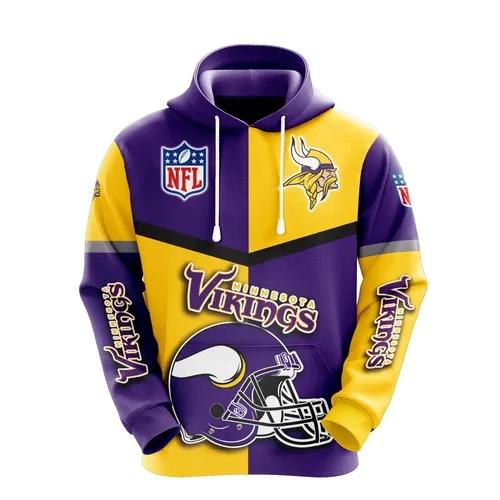 NFl Minnesota Vikings Logo 3D Hoodie 2, NFL Hoodie Moonbestprint