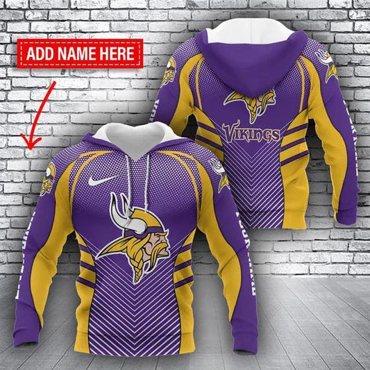NFl Minnesota Vikings Personalized 3D Hoodie, NFL Hoodie Moonbestprint