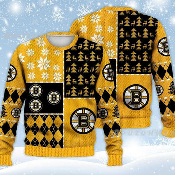 NHL Boston Bruins Ugly Christmas Sweater, NHL Christmas Sweater Moonbestprint