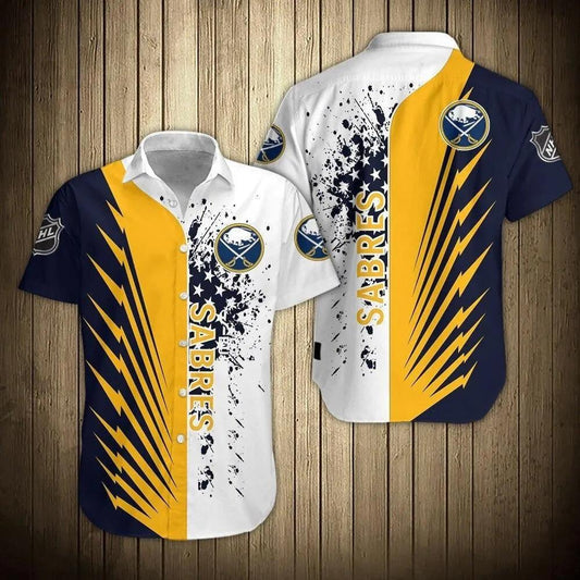 NHL Buffalo Sabres Button Up Hawaiian Shirt, NHL Hawaiian Shirt Moonbestprint