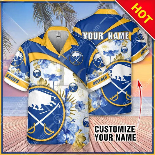 NHL Buffalo Sabres Floral Beach Trip Personalized Hawaiian Shirt, NHL Hawaiian Shirt Moonbestprint