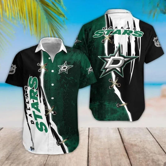 NHL Dallas Stars Hawaiian Shirt Fan Design, NHL Hawaiian Shirt Moonbestprint