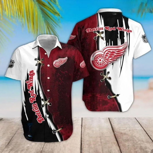 NHL Detroit Red Wings Hawaiian Shirt 2, NHL Hawaiian Shirt Moonbestprint