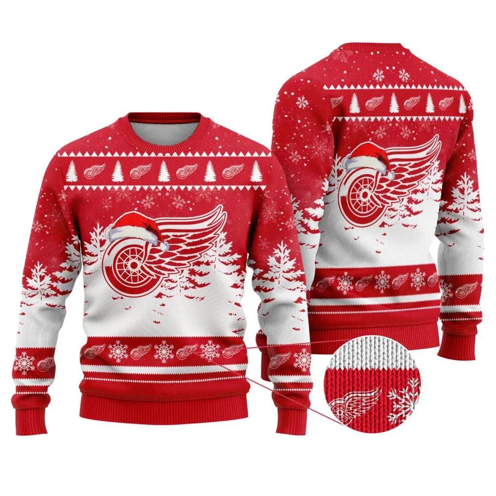 NHL Detroit Red Wings Ugly Christmas Sweater, NHL Christmas Sweater Moonbestprint