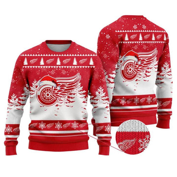NHL Detroit Red Wings Ugly Christmas Sweater, NHL Christmas Sweater Moonbestprint