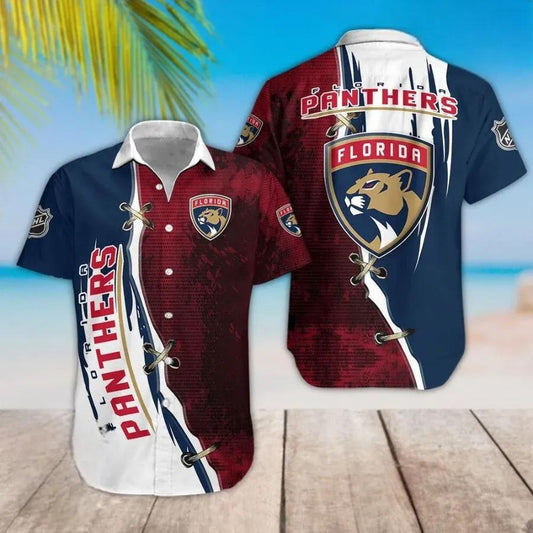 NHL Florida Panthers Hawaiian Shirt Fan Design, NHL Hawaiian Shirt Moonbestprint